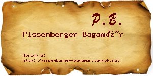 Pissenberger Bagamér névjegykártya
